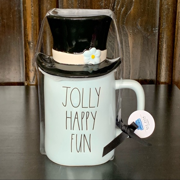 Rae Dunn JOLLY HAPPY FUN Frosty the Snowman Figural Topper Mug